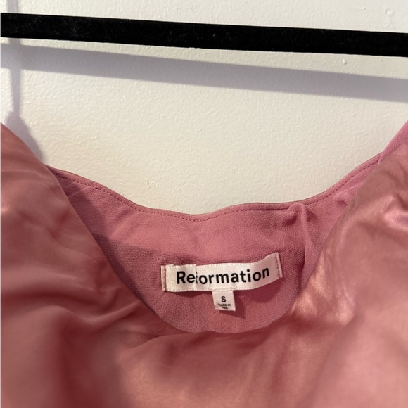 NWT Reformation Joana Silk Midi Dress in Rose Petals Pink - Picture 5 of 6